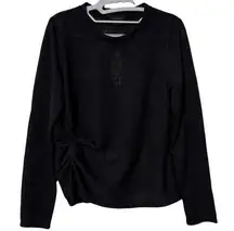 Sanctuary  Long Sleeve Knot Detail Sweater Tee  Pullover Black NWT Small