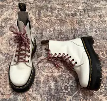 Dr. Martens Jadon Platform Boots White Leather Women's 5 Punk Grunge Y2K