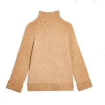Topshop Supersoft Wide Sleeve Turtleneck Sweater M | Camel