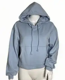 American Eagle Sweatshirt‎ Womens XS Blue Cropped Hoodie Balloon Sleeve Lounge