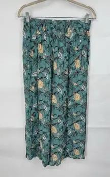Roller Rabbit Pants Women S Blue Bird Monkey Wildlife Forest Wide Leg Tropical