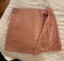 Pink Velvet Mini Skirt