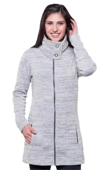 Kuhl Alaska Heather Gray/Black Marbled Zip Front Sweater Jacket Small