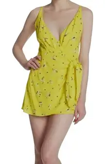 Free People Tango at Night 10 faux wrap tie flap front romper SH 3099