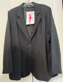 Women with Control Black knit blazer Size 2X Women's single Button vented