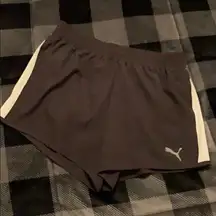 Puma athletic running shorts black stripe SE way small S
