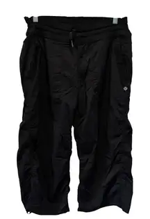 Lululemon Dance Studio Cropped Capri pants lounge Black Drawstring Women's 10