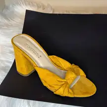 Shoe Dazzle Yellow Suede Mules