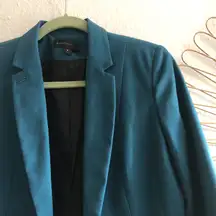 Worthington Teal Blue long sleeve long lapel blazer jacket