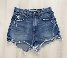 Abercrombie & Fitch  high rise mom shorts jean denim distressed sexy curve love