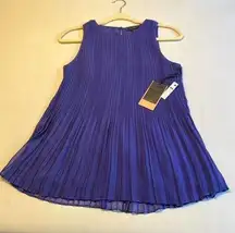 Halogen Womens Blouse Purple Size XXS Top Pleated ‎ Career Wear Sleeveless