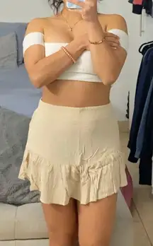 Tan Flowy Skort