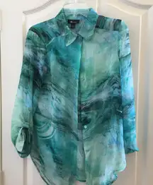 FINAL MARKDOWN Sheer ab studio blouse small