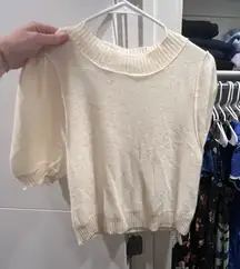 Cream Knit Sweater Free People