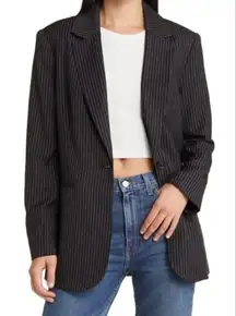 NWOT Reformation Classic Relaxed Lapel Blazer  
BLACK & WHITE STRIPE Size Large