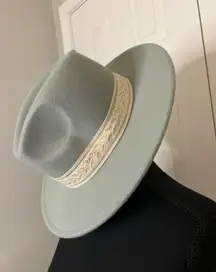 Sage Ivory & Gold Wide Brim Hat