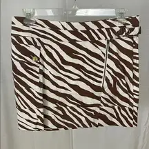 MICHAEL Michael Kors Brown and White Zebra Print Skirt Size 10
