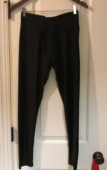 SheIn Cross Over Waist Leggings Black Shiny M