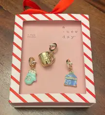 A New Day Gold and Enamel Charm Set New size 3 pack