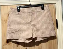 Loft Women's Textured Shorts Neutral Woven Dressy Casual Tan Pink Size 8