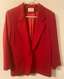 VTG Pendleton Virgin Wool Made in‎ USA Red 1-Button Blazer Jacket Size 12