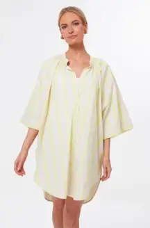 Tuckernuck Pomander Place Pia Striped Cotton Dress Swim Cover Up Yellow Tan XL