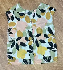 Rachel Zoe Multicolor Floral Button-Down Shirt 100% linen size XS