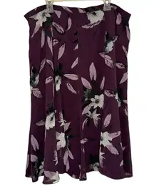 Sag Harbor Purple Floral Midi Skirt