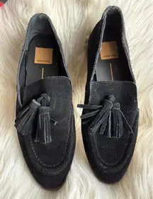 Dolce Vita Black Suede Tassel Loafers Size 7