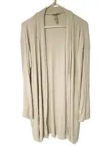 SKIMS  Size Large Cream Open Front Ribbed Robe House Coat Kim Kardashian