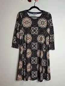 Loft mendala patterned shift dress