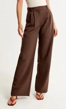 Abercrombie Brown Work Pleated Wide Leg Pants Size 27