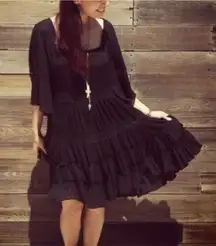 Free People Dream Cloud Black Mini Dress