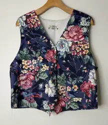 Orvis vintage floral button down women’s vest cottage, core, coastal grandma L