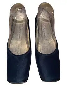 Nina  Women's Blue Satin Block Heels Size 8M Formal Y2K 90s‎