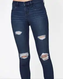 PacSun Distressed Super Stretch Dark Wash Jegging Jeans