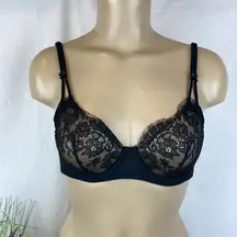 Soma Black Lace Unlined Sheer Underwire Bra 34B