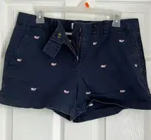 Vineyard Vines Navy Blue Shorts, Pink Whale Print, Sz 10