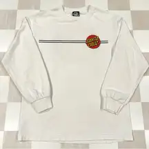 Original Santa Cruz Skateboards Classic Dot white red yellow cotton long sleeve