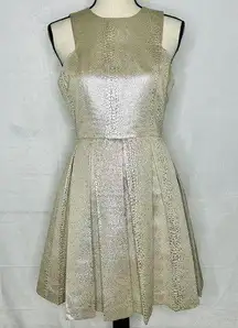 Gianni Bini  Cocktail Dress Metallic Gold Champagne Sparkle Sleeveless Sz M