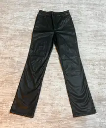 Bardot Women’s XS 2 Black Faux Leather Pants Pleather Rocker Grunge Retro Goth