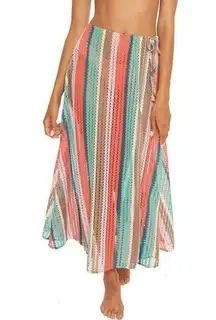 Isabella Rose Beach Cover Up Skirt Womens XS Touloise Colorful Crochet Slit