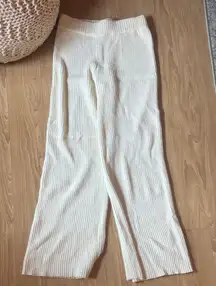 Lovers + Friends Cream Ribbed Casual Pants