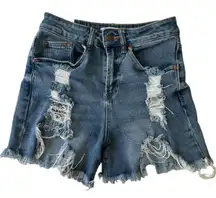 Zumiez Almost Famous High Waisted Distress Jean Shorts Size: XS Extra Small