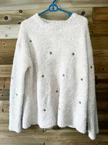 easel Sherpa Star Print Sweater