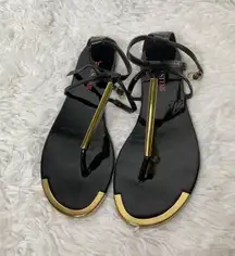 Just fab black & gold sandals