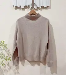 ASTR Adley Wool Blend Mock Neck Sweater Oatmeal One Size Cozy Winter Essential