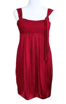 BCBG Maxazria Red Y2K Cocktail Homecoming Dress. Silk. Size 2. Empire Waist. EUC