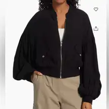 Free People jacket NEW On Pointe Bomber Black small