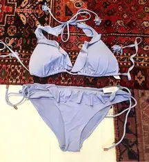 Ruffle baby blue bikini